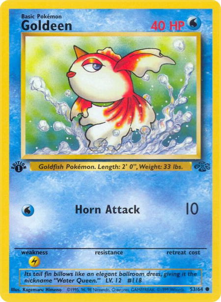 Goldeen trading card from Jungle Goldeen - Jungle Pokémon trading card