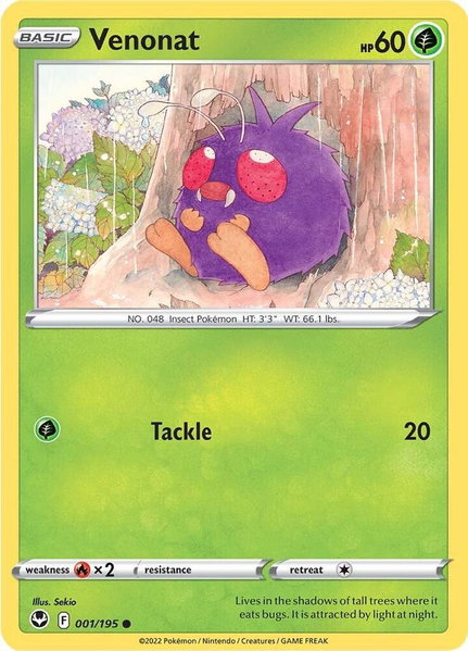 Venonat - SWSH12: Silver Tempest Pokémon trading card