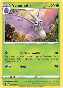 Venomoth - SWSH12: Silver Tempest (SWSH12) #002/195 - Uncommon Pokémon Trading Card