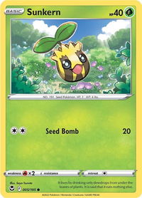 Sunkern - SWSH12: Silver Tempest (SWSH12) #005/195 - Common Pokémon Trading Card