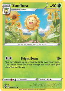 Sunflora - SWSH12: Silver Tempest (SWSH12) #006/195 - Uncommon Pokémon Trading Card
