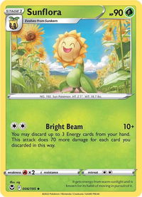 Sunflora - SWSH12: Silver Tempest (SWSH12) #006/195 - Uncommon Pokémon Trading Card