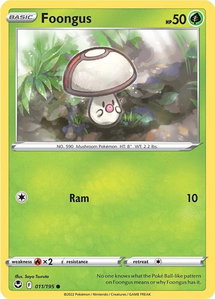 Foongus - SWSH12: Silver Tempest (SWSH12) #011/195 - Common Pokémon Trading Card