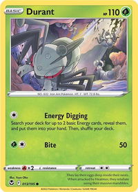 Durant - SWSH12: Silver Tempest (SWSH12) #013/195 - Common Pokémon Trading Card