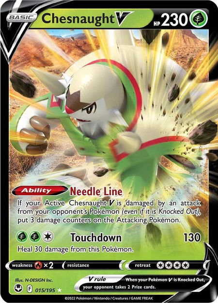 Chesnaught V - SWSH12: Silver Tempest Pokémon trading card