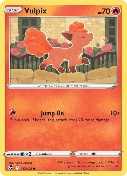Vulpix trading card from SWSH12: Silver Tempest Vulpix - SWSH12: Silver Tempest Pokémon trading card
