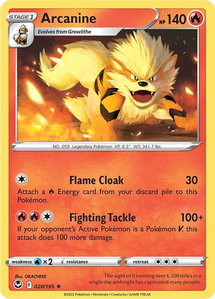 Arcanine - SWSH12: Silver Tempest (SWSH12) #020/195 - Rare Pokémon Trading Card