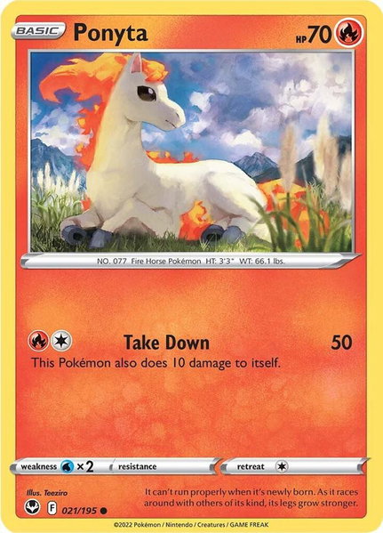 Ponyta - SWSH12: Silver Tempest Pokémon trading card