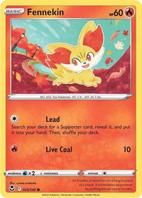 Fennekin - SWSH12: Silver Tempest (SWSH12) #025/195 - Common Pokémon Trading Card