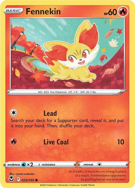 Fennekin - SWSH12: Silver Tempest Pokémon trading card