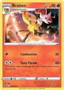 Braixen - SWSH12: Silver Tempest (SWSH12) #026/195 - Uncommon Pokémon Trading Card