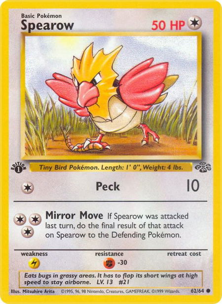 Spearow - Jungle Pokémon trading card