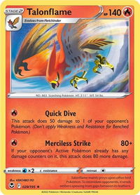 Talonflame - SWSH12: Silver Tempest (SWSH12) #029/195 - Rare Pokémon Trading Card