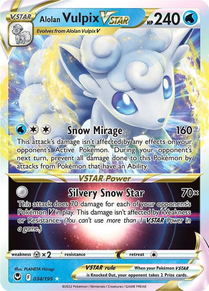 Alolan Vulpix VSTAR - SWSH12: Silver Tempest Pokémon trading card