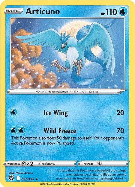 Articuno - SWSH12: Silver Tempest Pokémon trading card