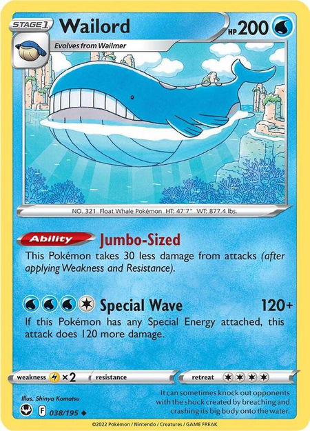 Wailord - SWSH12: Silver Tempest Pokémon trading card