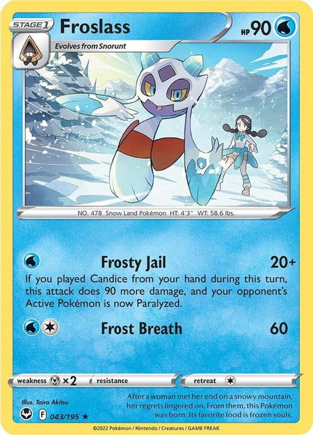 Froslass trading card from SWSH12: Silver Tempest Froslass - SWSH12: Silver Tempest Pokémon trading card