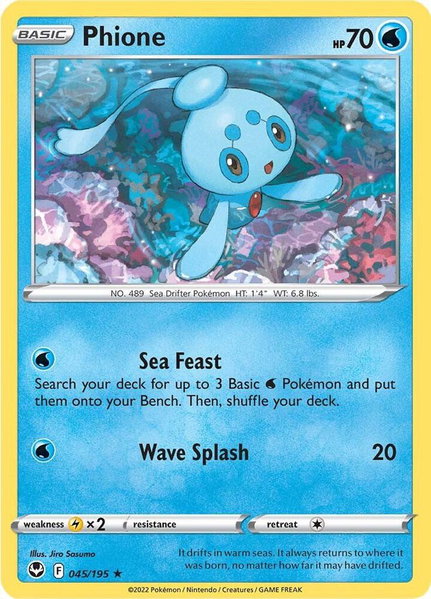 Phione - SWSH12: Silver Tempest Pokémon trading card