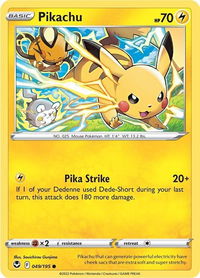 Pikachu - SWSH12: Silver Tempest (SWSH12) #049/195 - Common Pokémon Trading Card