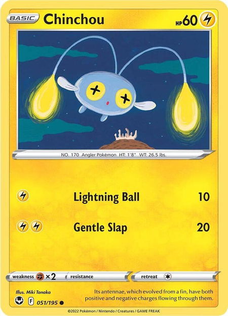 Chinchou - SWSH12: Silver Tempest Pokémon trading card