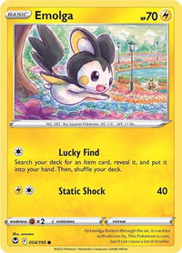 Emolga - SWSH12: Silver Tempest (SWSH12) #054/195 - Common Pokémon Trading Card