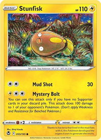 Stunfisk - SWSH12: Silver Tempest (SWSH12) #055/195 - Common Pokémon Trading Card