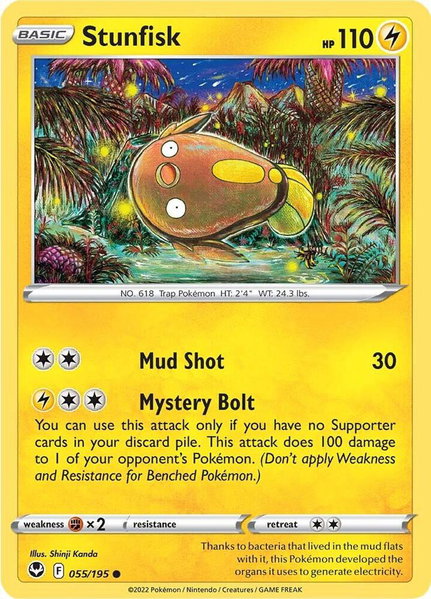 Stunfisk - SWSH12: Silver Tempest Pokémon trading card