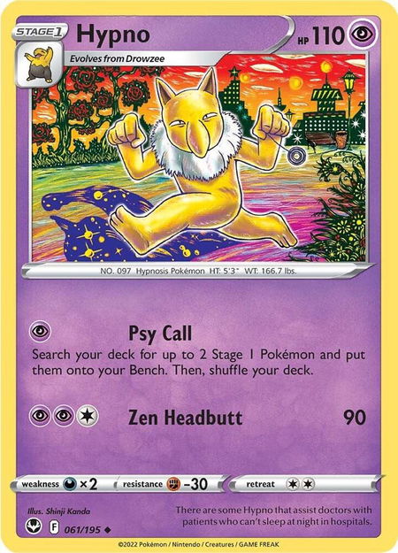 Hypno - SWSH12: Silver Tempest Pokémon trading card