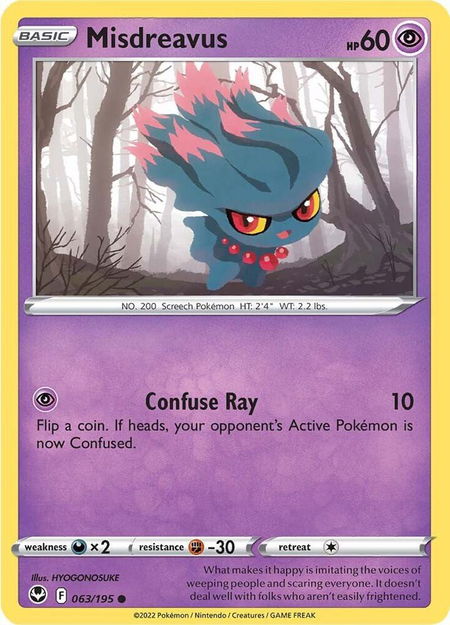 Misdreavus - SWSH12: Silver Tempest Pokémon trading card