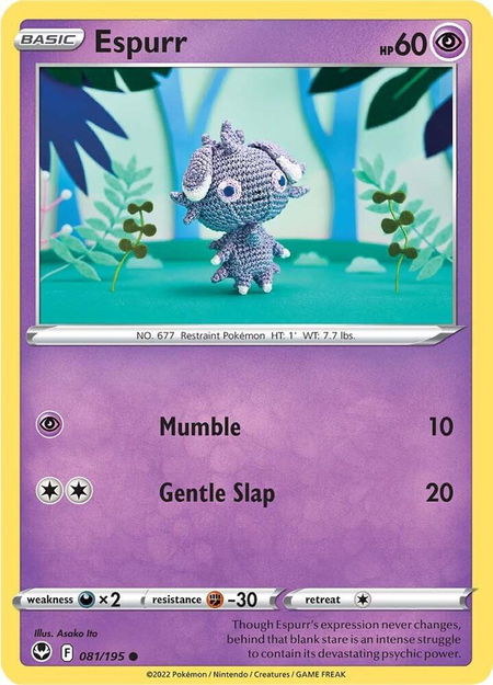 Espurr - SWSH12: Silver Tempest Pokémon trading card