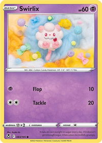Swirlix - SWSH12: Silver Tempest (SWSH12) #083/195 - Common Pokémon Trading Card
