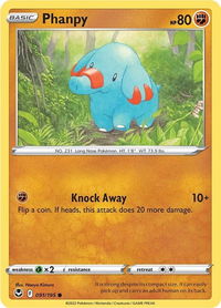 Phanpy - SWSH12: Silver Tempest (SWSH12) #091/195 - Common Pokémon Trading Card