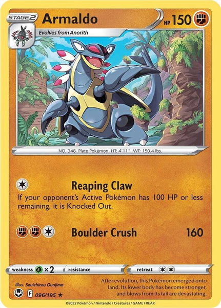 Armaldo - SWSH12: Silver Tempest Pokémon trading card