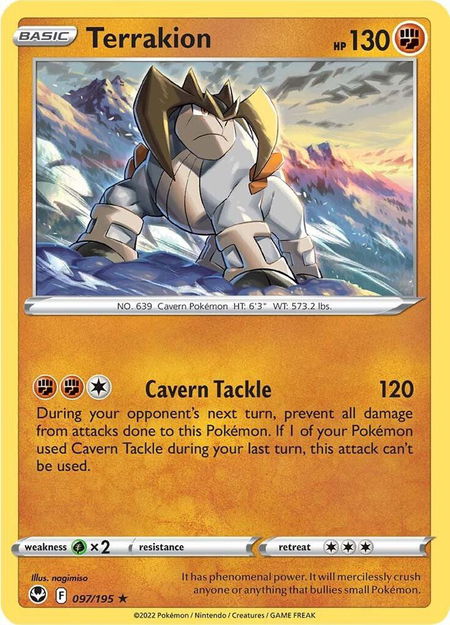 Terrakion - SWSH12: Silver Tempest Pokémon trading card