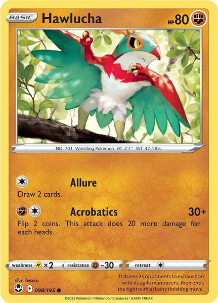 Hawlucha - SWSH12: Silver Tempest Pokémon trading card