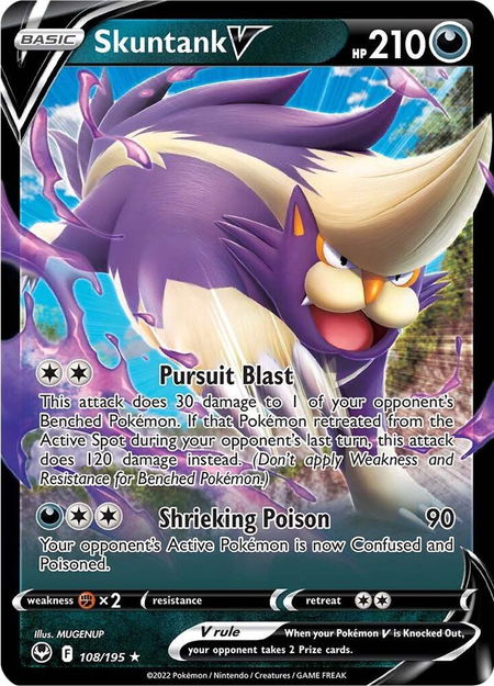 Skuntank V - SWSH12: Silver Tempest Pokémon trading card