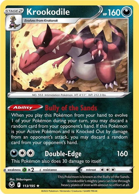 Krookodile - SWSH12: Silver Tempest Pokémon trading card