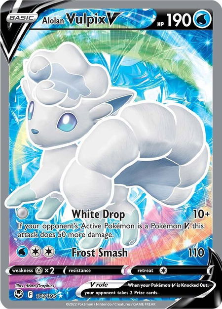 Alolan Vulpix V (Full Art) - SWSH12: Silver Tempest Pokémon trading card