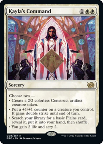 Kayla's Command trading card from The Brothers' War Kayla's Command - The Brothers' War Magic: The Gathering trading card