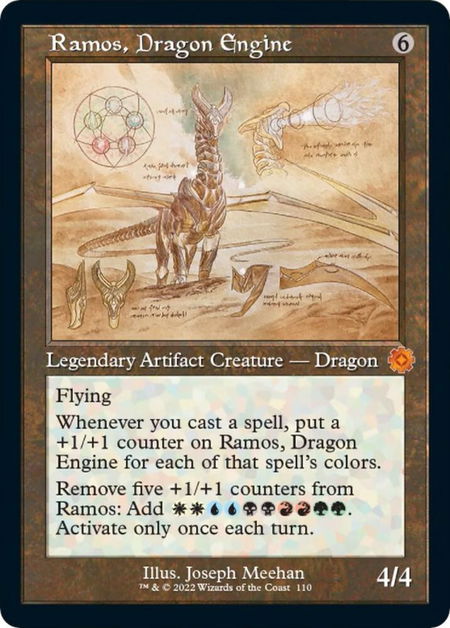Ramos, Dragon Engine (Schematic) - The Brothers' War: Retro Frame Artifacts Magic: The Gathering trading card