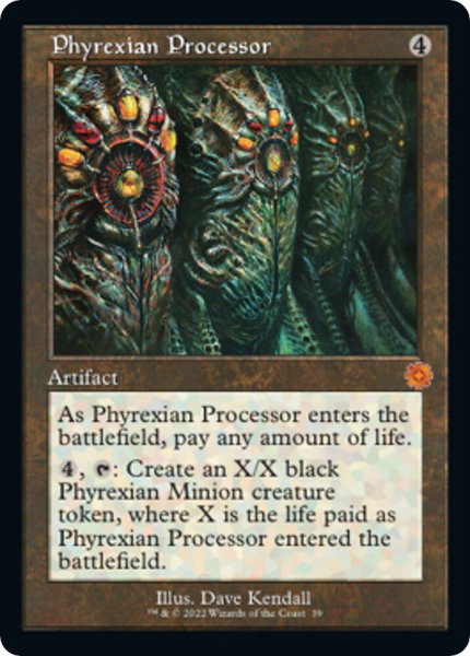 Phyrexian Processor trading card from The Brothers' War: Retro Frame Artifacts Phyrexian Processor - The Brothers' War: Retro Frame Artifacts Magic: The Gathering trading card