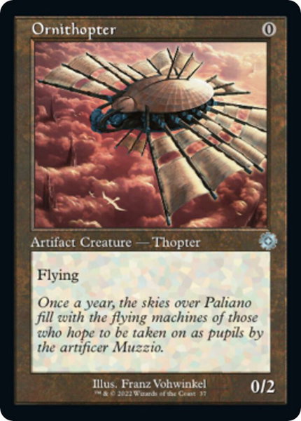 Ornithopter trading card from The Brothers' War: Retro Frame Artifacts Ornithopter - The Brothers' War: Retro Frame Artifacts Magic: The Gathering trading card