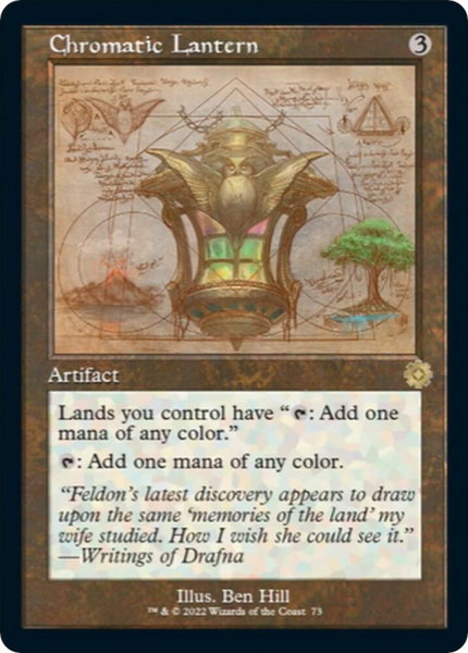 Chromatic Lantern (Schematic) trading card from The Brothers' War: Retro Frame Artifacts Chromatic Lantern (Schematic) - The Brothers' War: Retro Frame Artifacts Magic: The Gathering trading card