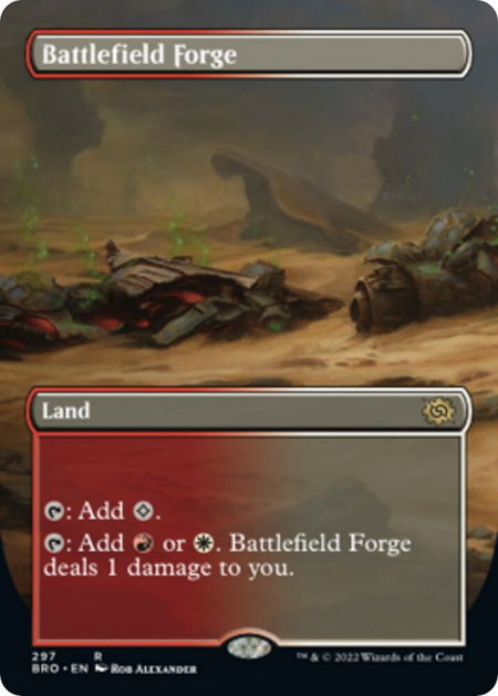 Battlefield Forge (Borderless) - The Brothers' War Magic: The Gathering trading card