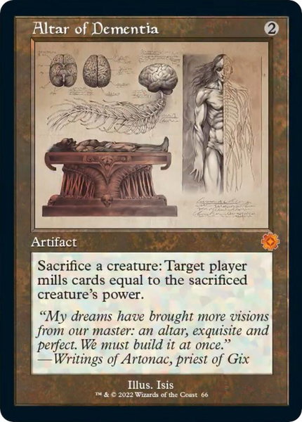 Altar of Dementia (Schematic) trading card from The Brothers' War: Retro Frame Artifacts Altar of Dementia (Schematic) - The Brothers' War: Retro Frame Artifacts Magic: The Gathering trading card