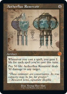 Aetherflux Reservoir (Schematic) - The Brothers' War: Retro Frame Artifacts (BRR) #65 - Mythic Rare Magic: The Gathering Trading Card