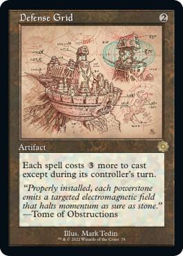 Defense Grid (Schematic) - The Brothers' War: Retro Frame Artifacts Magic: The Gathering trading card