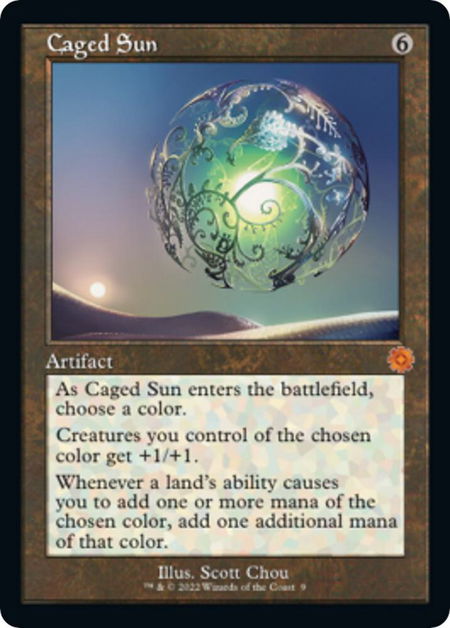 Caged Sun - The Brothers' War: Retro Frame Artifacts Magic: The Gathering trading card