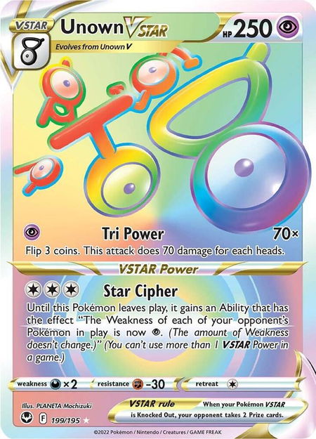 Unown VSTAR (Secret) - SWSH12: Silver Tempest Pokémon trading card