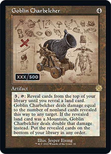 Goblin Charbelcher (Schematic) (Serial Numbered) - The Brothers' War: Retro Frame Artifacts Magic: The Gathering trading card